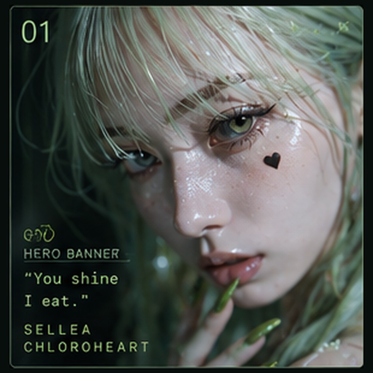 SELLEA CHLOROHEART cover: green reef-lab idol visual